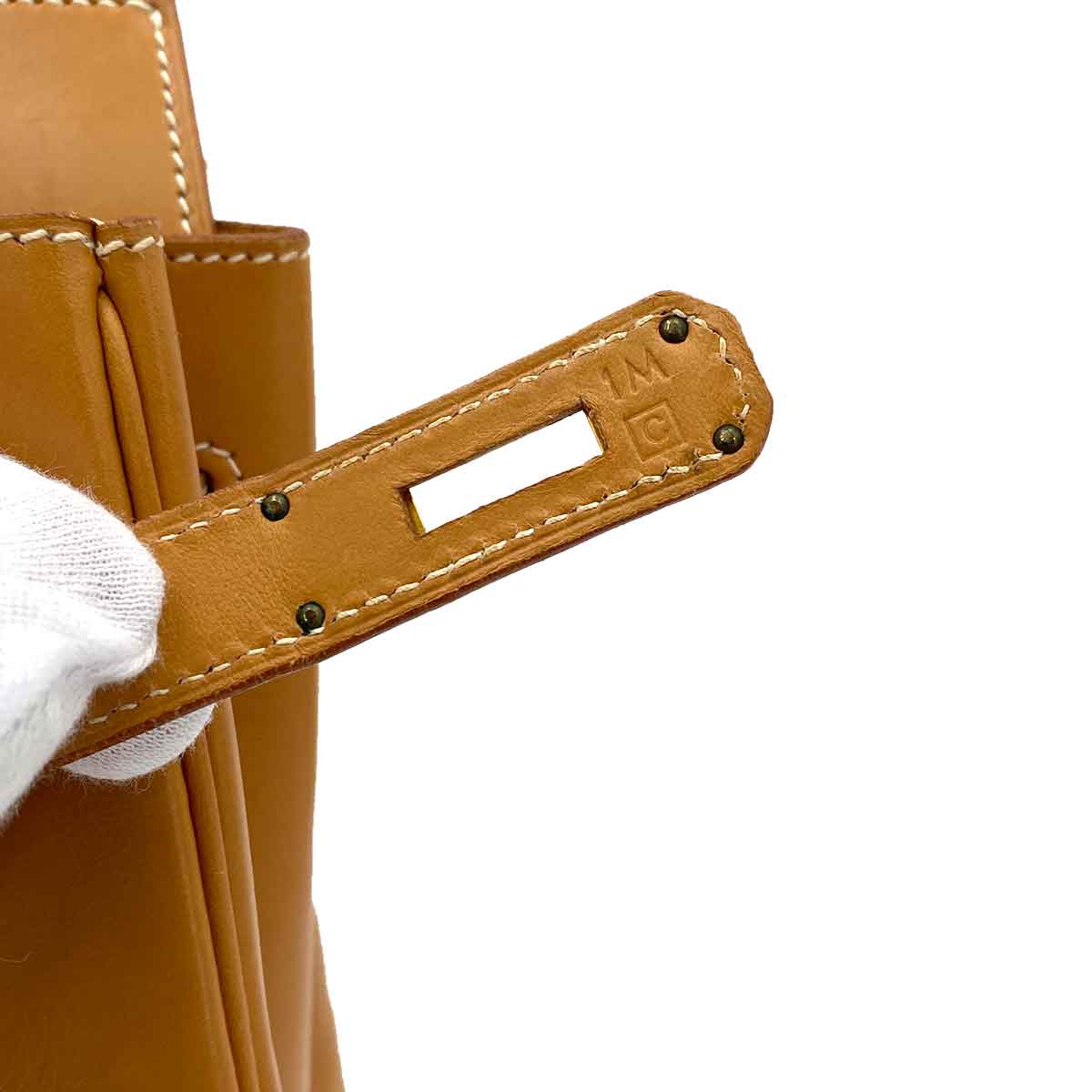 HERMES HAUT A COURROIES 32 NATURAL VASH HUNTER HAND BAG □C 90244809