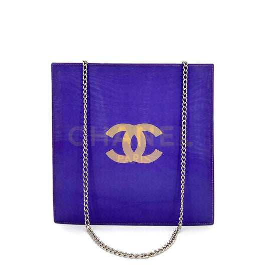 CHANEL VINTAGE COCOMARK HOLOGRAM CHAIN SHOULDER BAG PURPLE NYLON 90245022