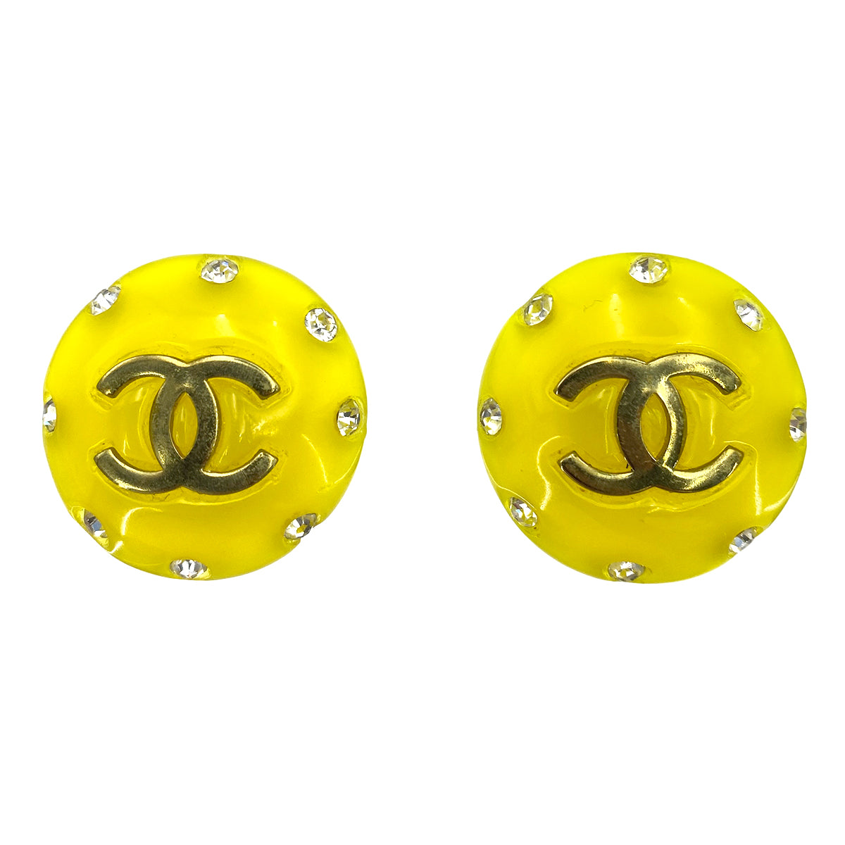 CHANEL VINTAGE EARRINGS COCOMARK ROUND ACCESSORY 95P 90245074