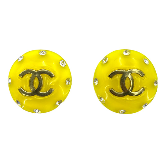 CHANEL VINTAGE EARRINGS COCOMARK ROUND ACCESSORY 95P 90245074