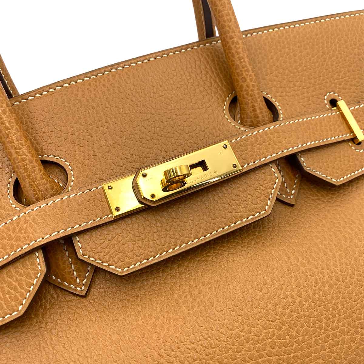 HERMES BIRKIN 35 NATURAL ARDENNES HAND BAG □B 90245566