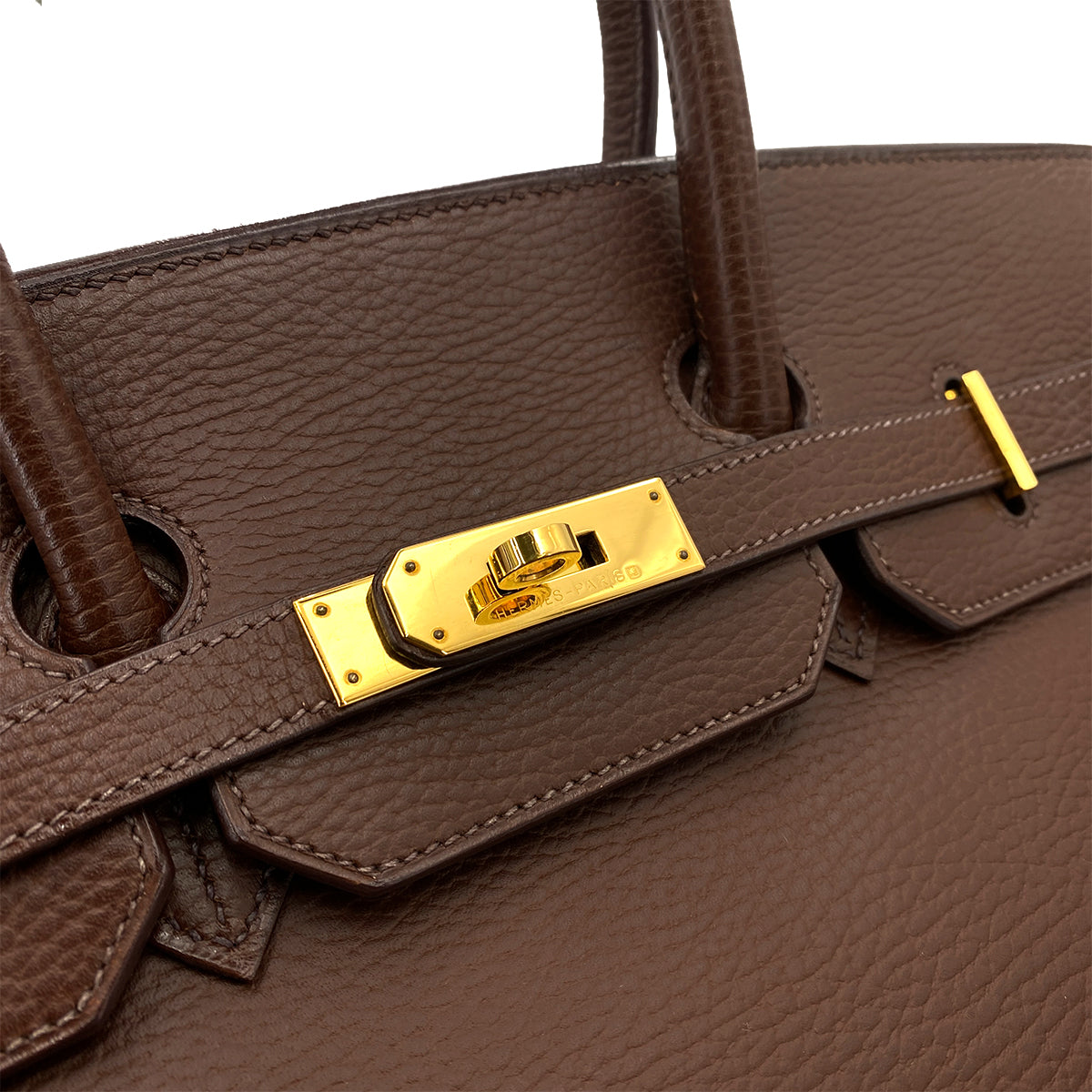 HERMES BIRKIN 35 BROWN TYPE ARDENNES HAND BAG □F 90245635