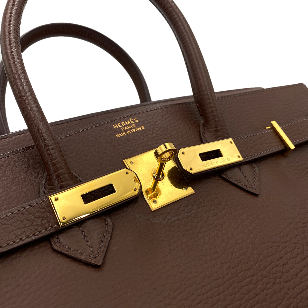 HERMES BIRKIN 35 BROWN TYPE ARDENNES HAND BAG □F 90245635