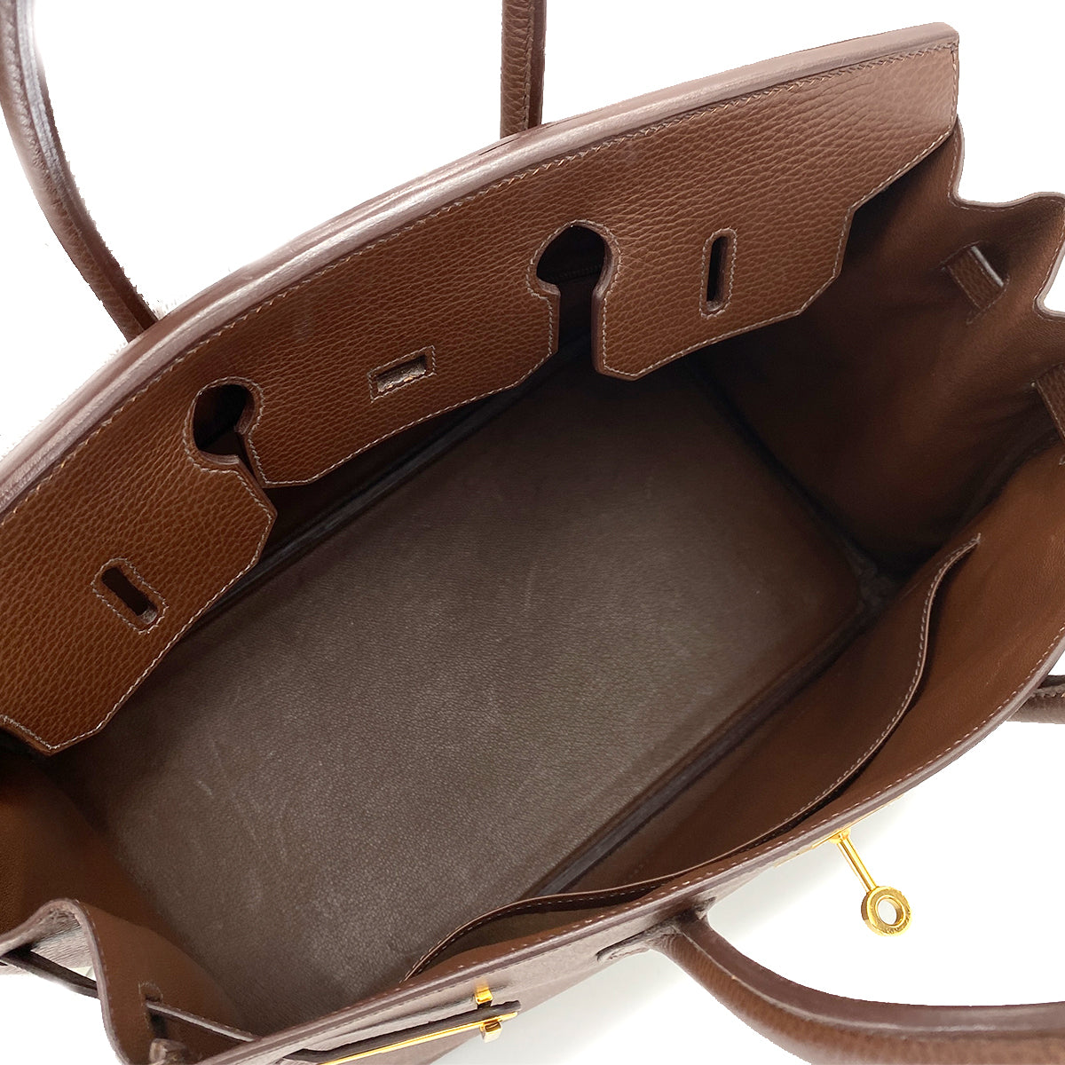 HERMES BIRKIN 35 BROWN TYPE ARDENNES HAND BAG □F 90245635