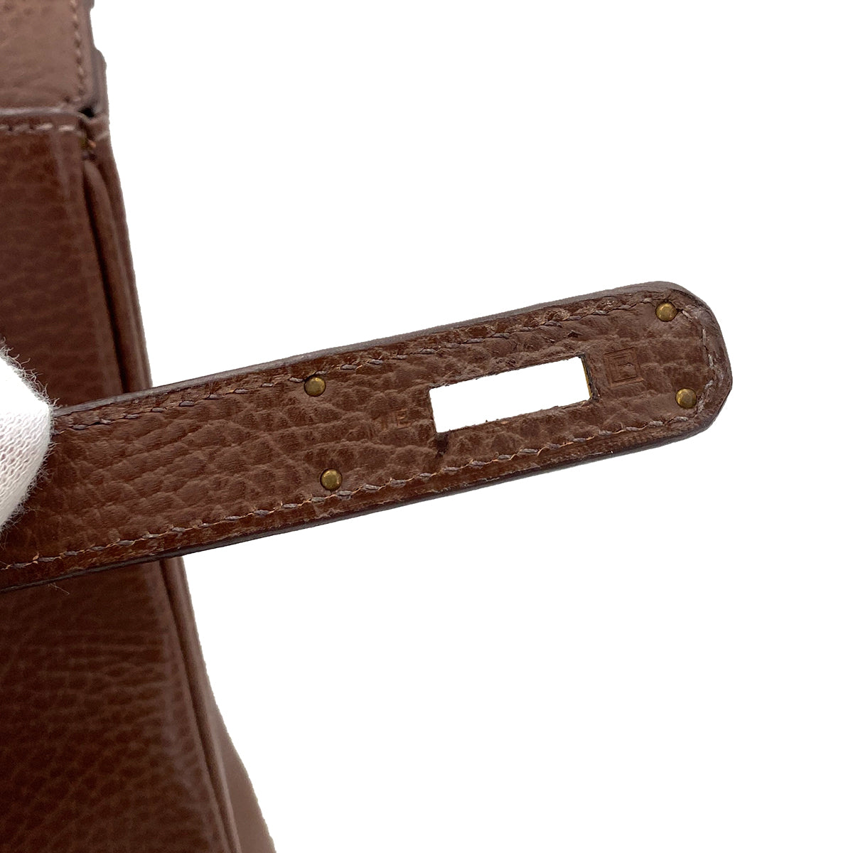 HERMES BIRKIN 35 BROWN TYPE ARDENNES HAND BAG □F 90245635
