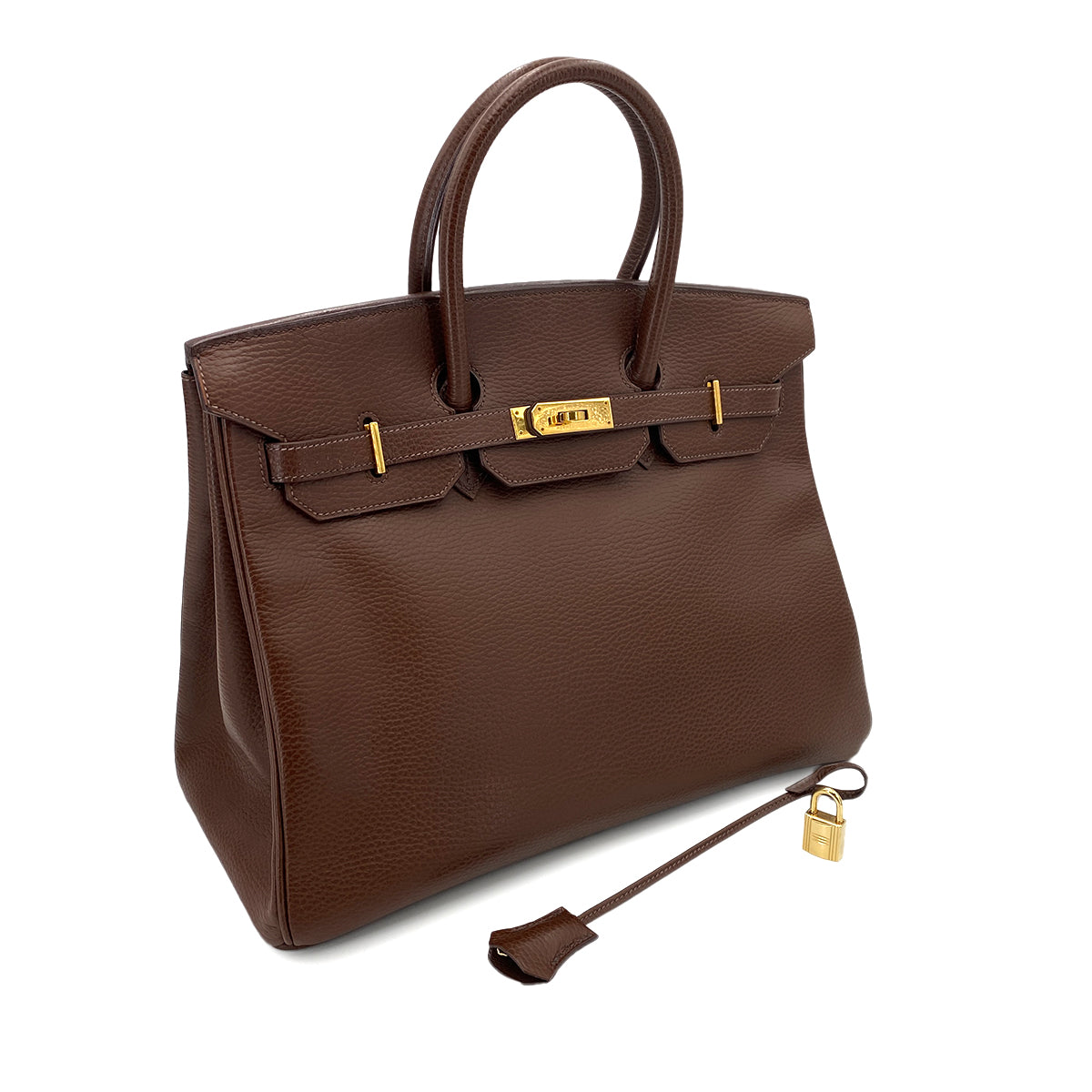 HERMES BIRKIN 35 BROWN TYPE ARDENNES HAND BAG □F 90245635