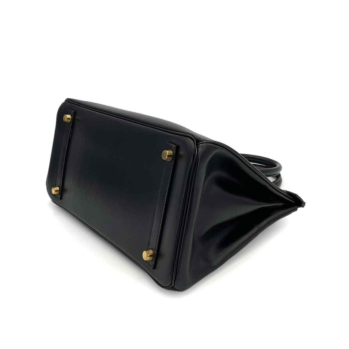 HERMES BIRKIN 30 BLACK BOXCALF HAND BAG □C 90245647