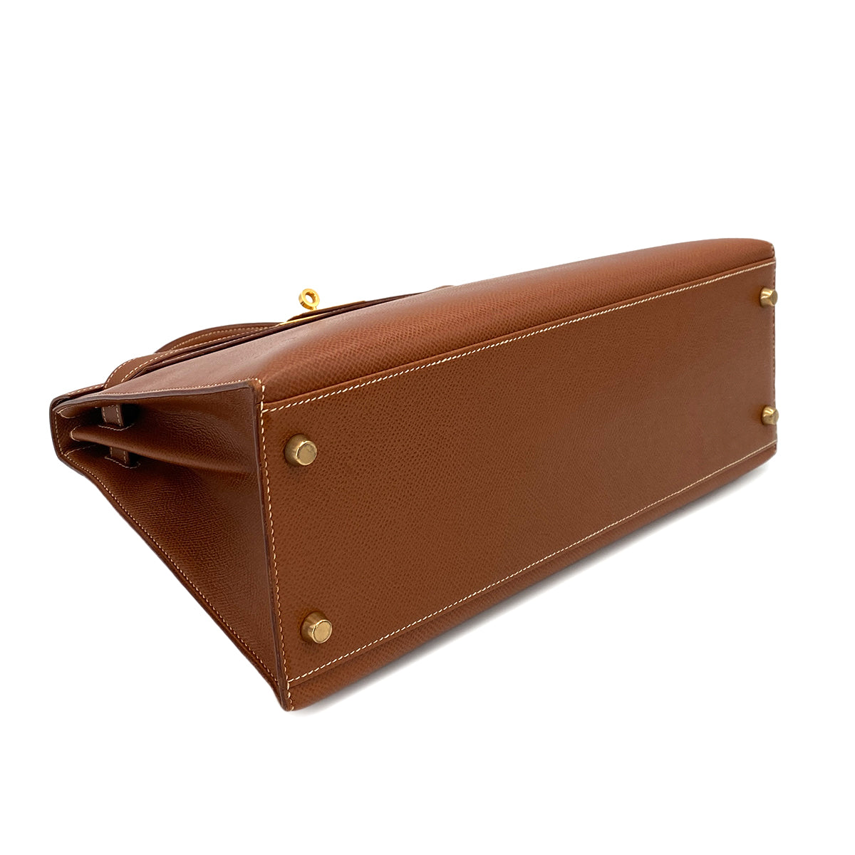 HERMES KELLY 32 SELLIER GOLD COUCHVEL HAND SHOULDER BAG 〇W 90246341