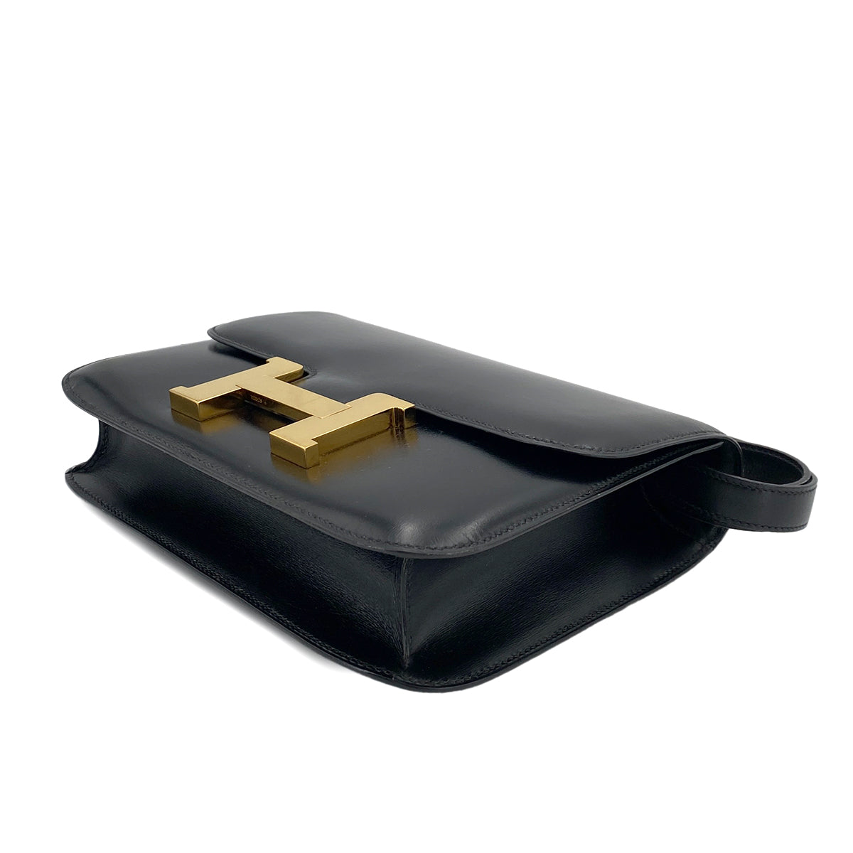 HERMES CONSTANCE BLACK BOXCALF SHOULDER BAG 〇R 90246911