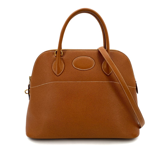 HERMES BOLIDE 31 GOLD COUCHEVEL HAND SHOULDER BAG 〇X 90247095