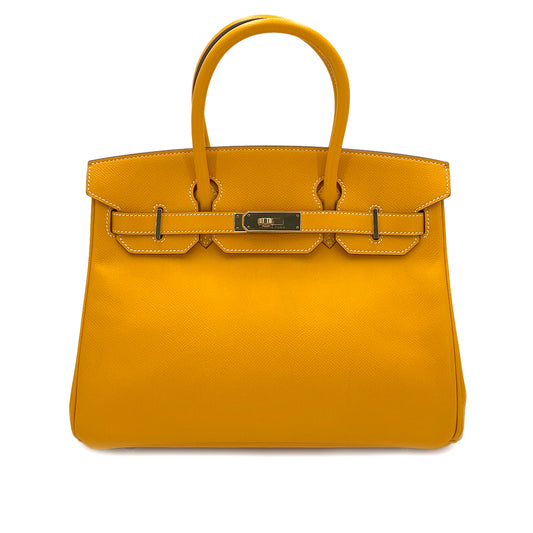 HERMES CANDY BIRKIN 30 JAUNE D'OR MANGUE EPSOM HAND BAG □P 90247166