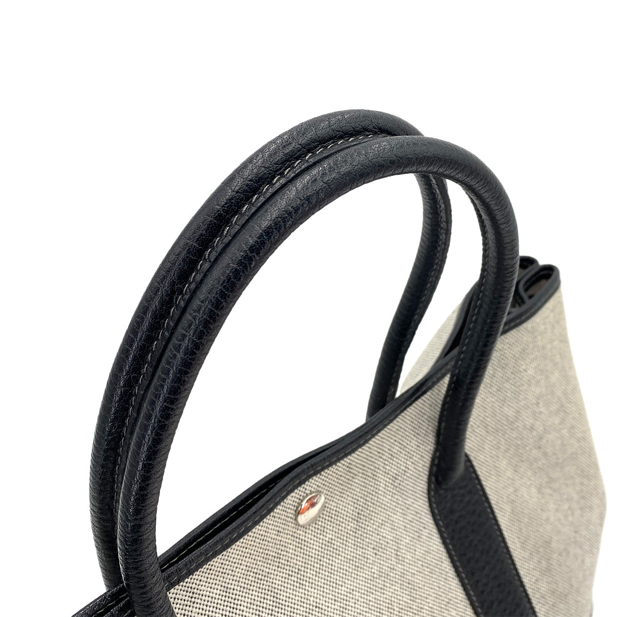 HERMES GARDEN PARTY 36 PM ECRU BLACK TOILE H TOTE BAG □G 90247181