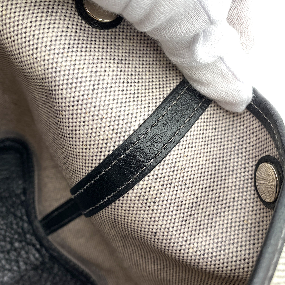 HERMES GARDEN PARTY 36 PM ECRU BLACK TOILE H TOTE BAG □G 90247181