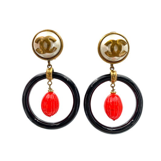 CHANEL VINTAGE EARRINGS COCOMARK ACCESSORY 90247193