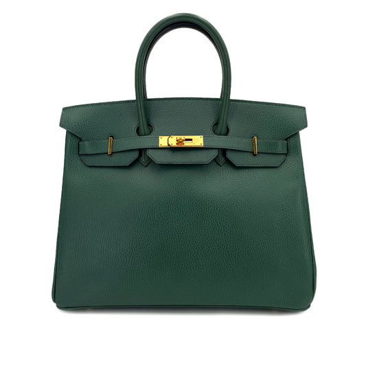 HERMES BIRKIN 35 GREEN TYPE ARDENNES HAND BAG 〇Z 90247300