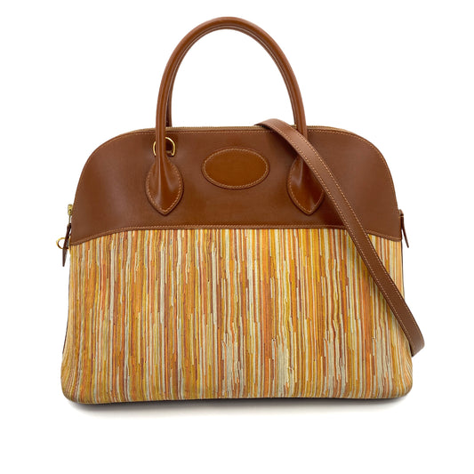 HERMES BOLIDE 35 MULTICOLOR VIBRATO BOXCALF HAND SHOULDER BAG 90247306