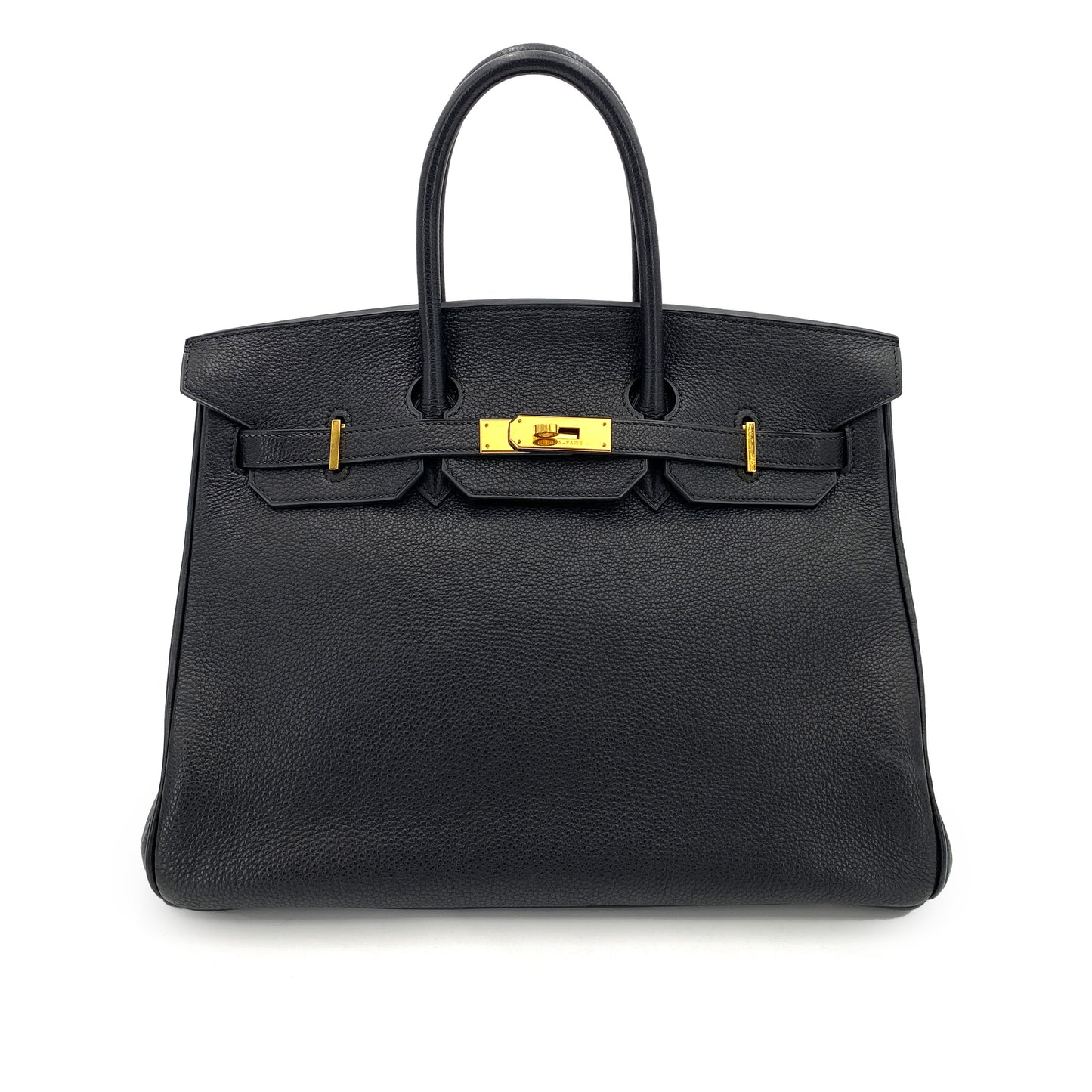 HERMES BIRKIN 35 BLACK TOGO HAND BAG □F 90247388