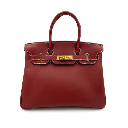 HERMES BIRKIN 30 ROUGE H CHAMONIX HAND BAG □E GHW 90247389