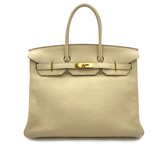 HERMES BIRKIN 35 PARCHEMIN TAURILLON CLEMENCE HAND BAG □L GHW 90247393