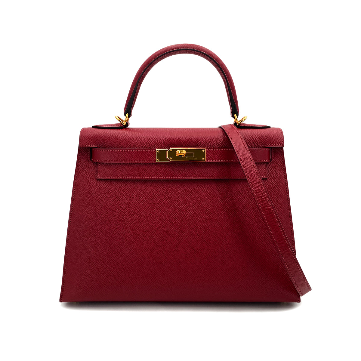 HERMES KELLY 28 SELLIER ROUGE GRENADE EPSOM HAND SHOULDER BAG X 90247394