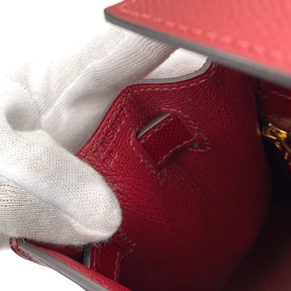HERMES KELLY 28 SELLIER ROUGE GRENADE EPSOM HAND SHOULDER BAG X 90247394