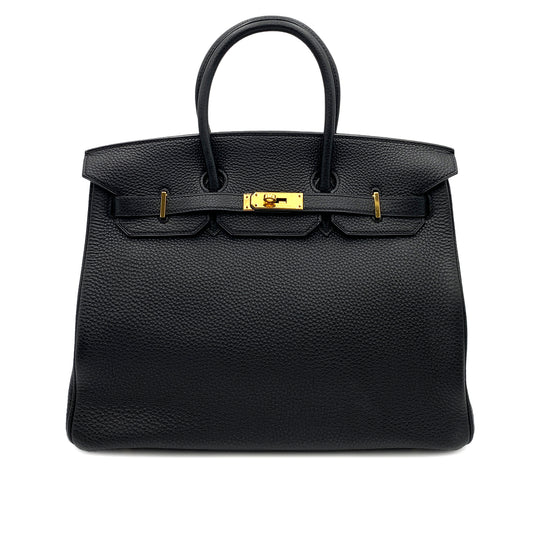 HERMES BIRKIN 35 BLACK TOGO HAND BAG □J 90247397
