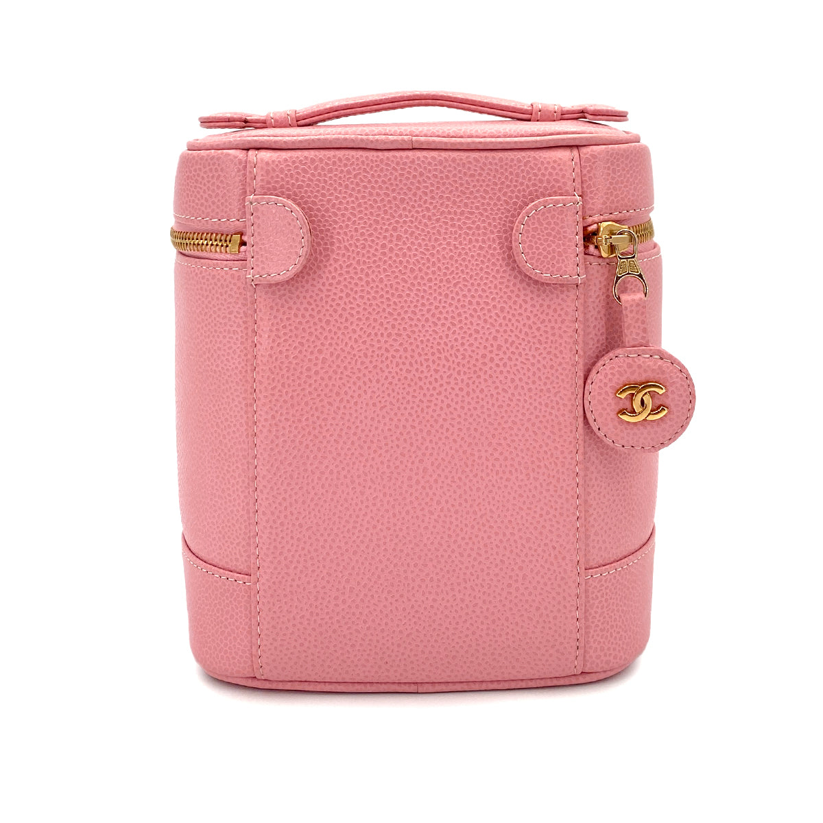 CHANEL VINTAGE VANITY HAND BAG PINK CAVIAR SKIN 90247402