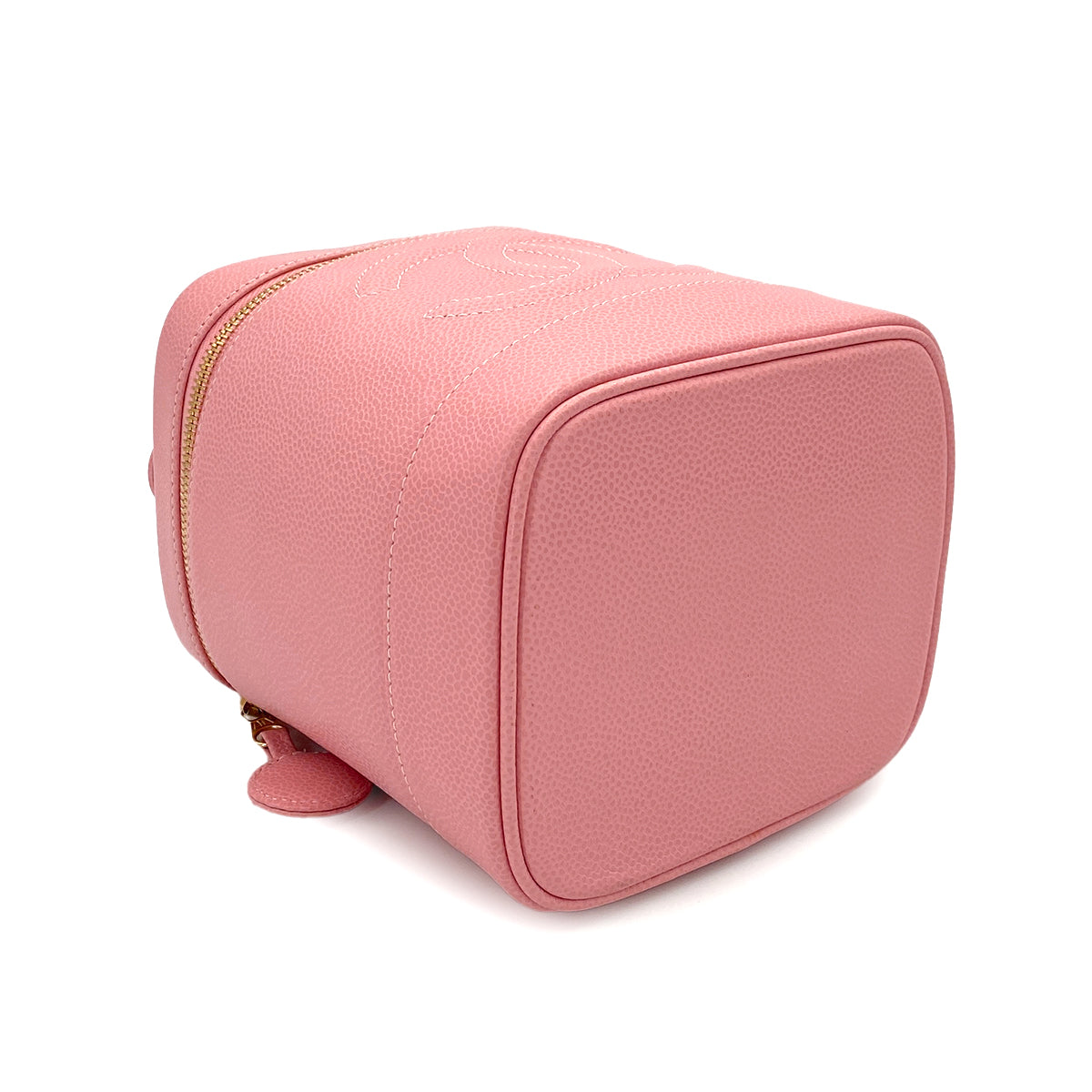 CHANEL VINTAGE VANITY HAND BAG PINK CAVIAR SKIN 90247402