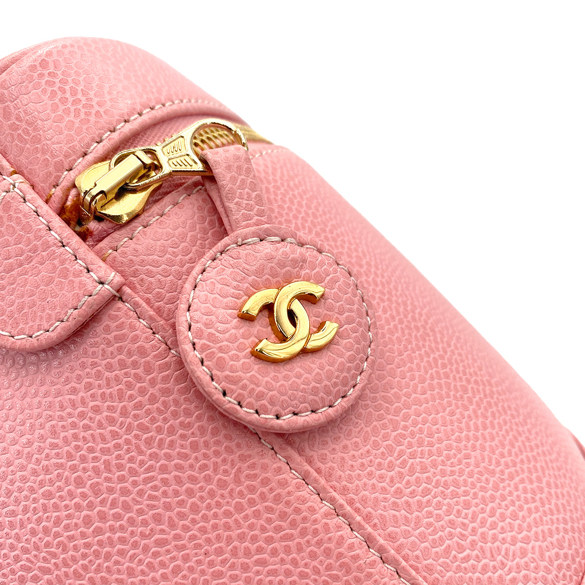 CHANEL VINTAGE VANITY HAND BAG PINK CAVIAR SKIN 90247402