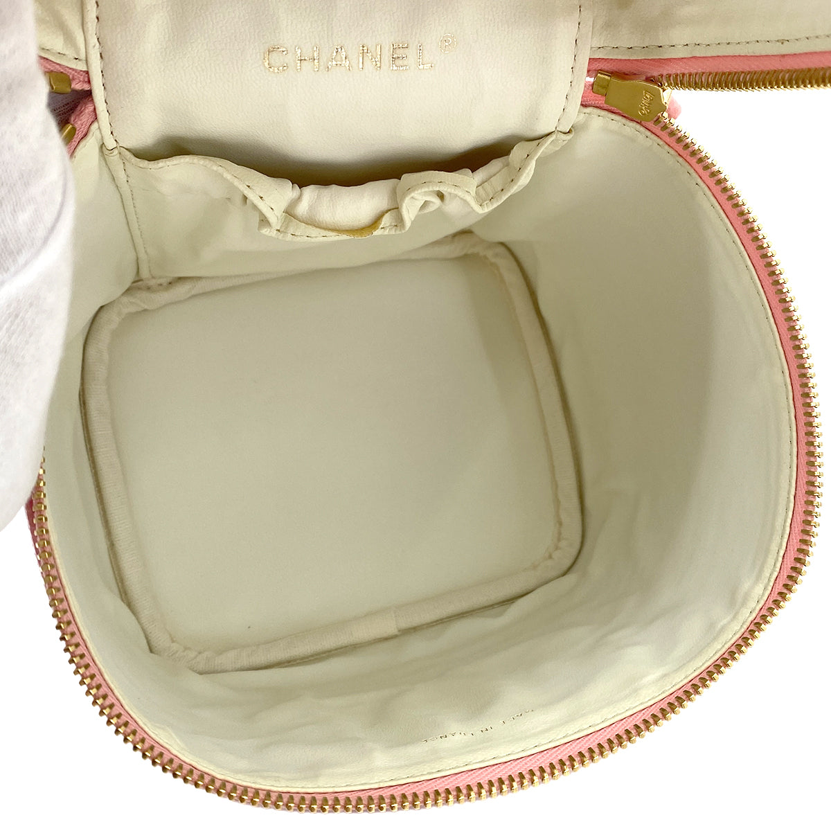 CHANEL VINTAGE VANITY HAND BAG PINK CAVIAR SKIN 90247402