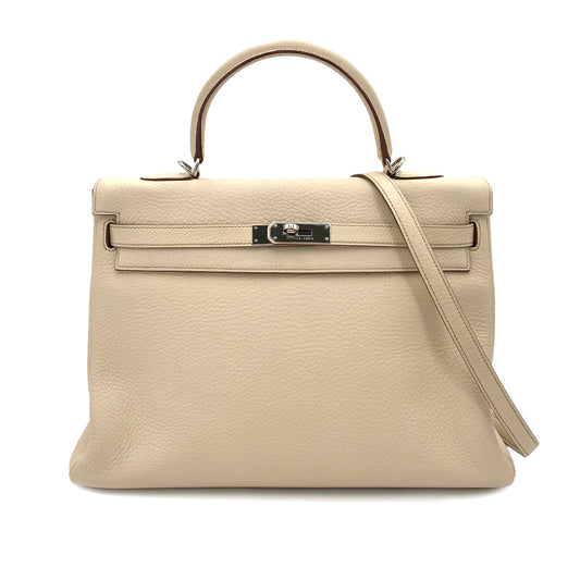 HERMES KELLY 35 RETOURNE PARCHEMIN TAURILLON CLEMENCE HANDSHOULDER  BAG □E SHW 90248818