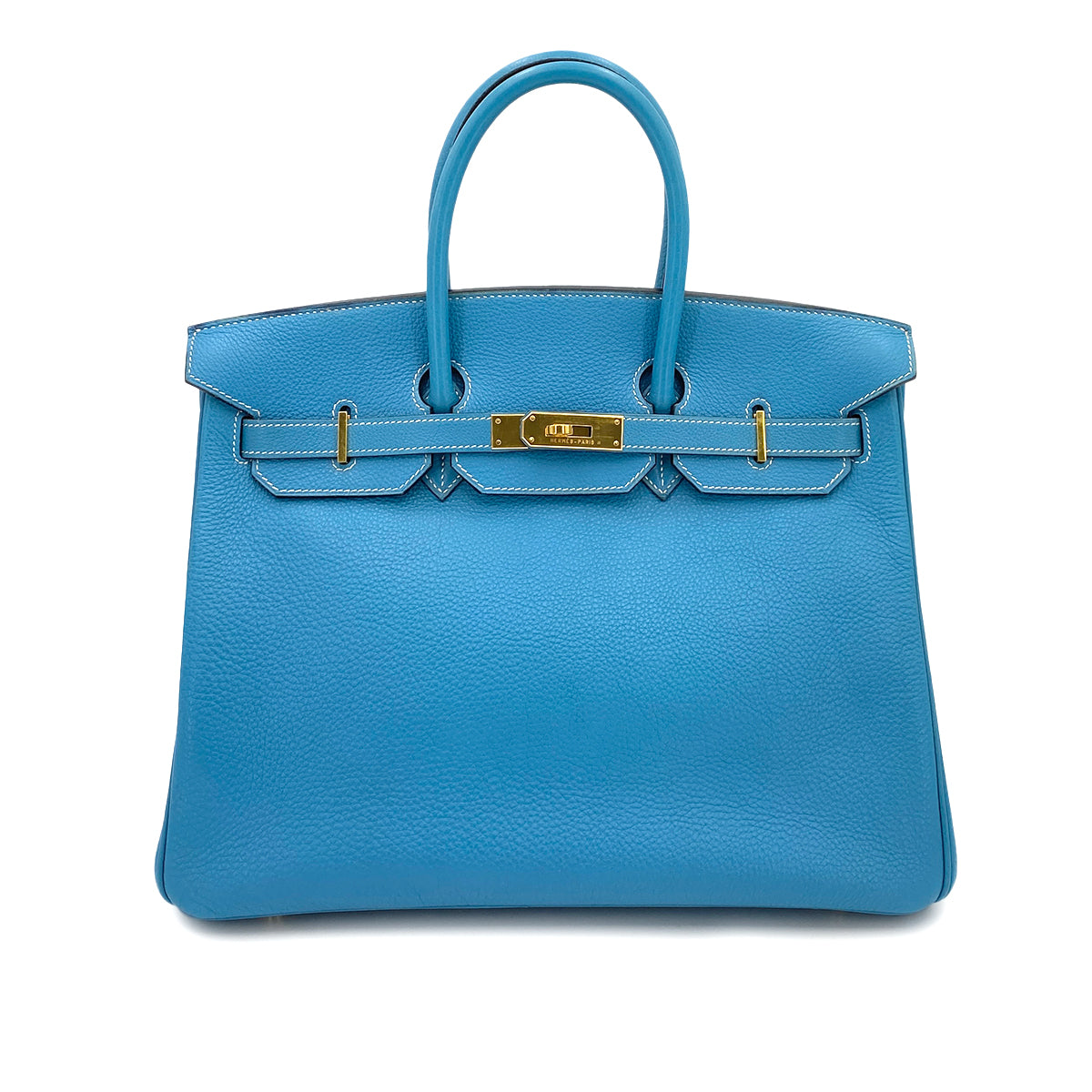 HERMES BIRKIN 35 BLUE JEAN TOGO HAND BAG □F GHW 90248826