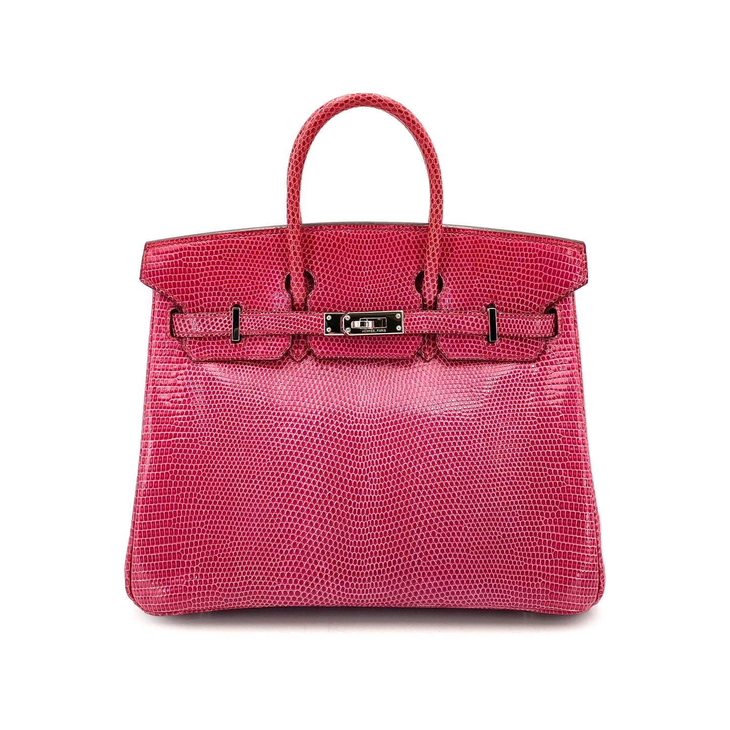 HERMES BIRKIN 25 FUSCHIA PINK LIZARD HAND BAG □L SHW 90248833
