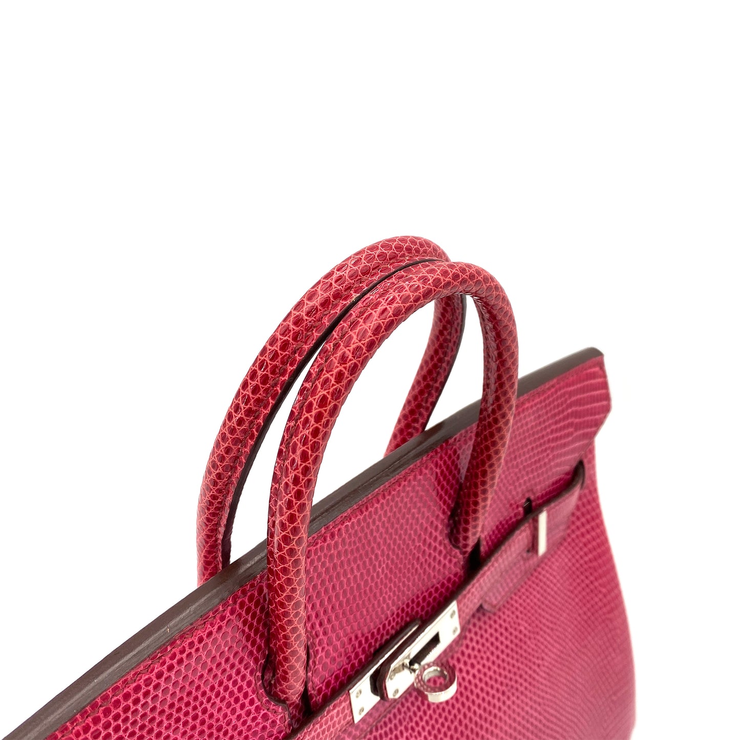 HERMES BIRKIN 25 FUSCHIA PINK LIZARD HAND BAG □L SHW 90248833