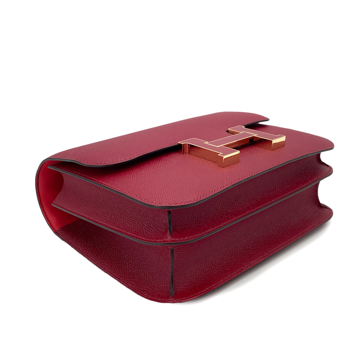 HERMES CONSTANCE3 VERSO ROUGE GRENADE EPSOM LACQUER SHOULDER BAG X 90248834