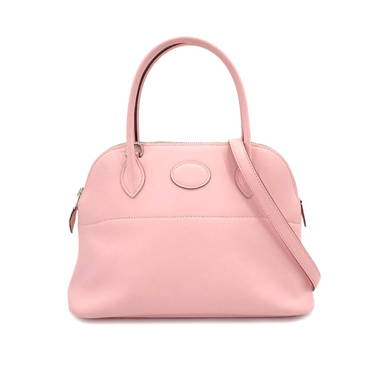 HERMES BOLIDE 27 ROSE SAKURA VEAU SWIFT HAND SHOULDER BAG X 90249017