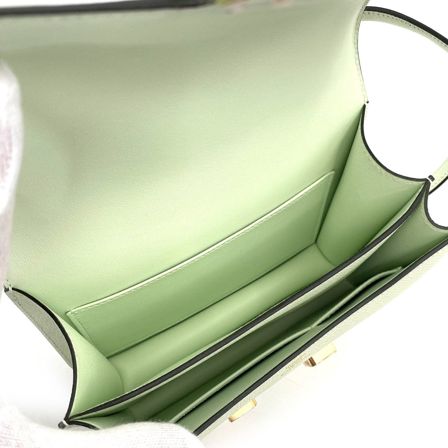 HERMES MINI CONSTANCE 18 VERT FIZZ EPSOM SHOULDER BAG B 90249018