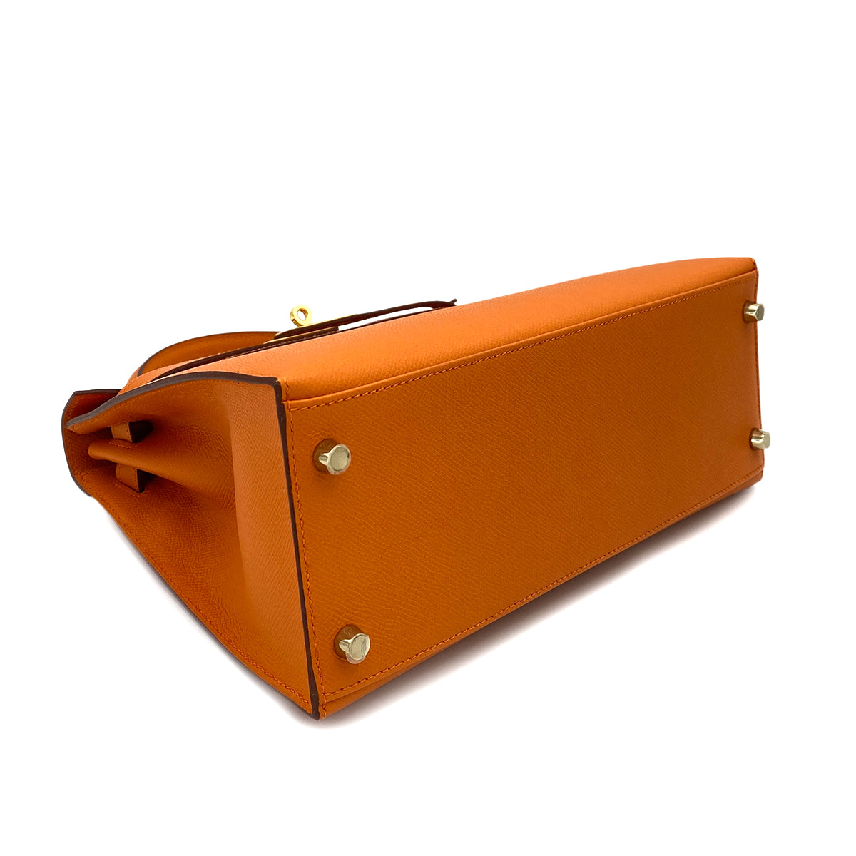 HERMES KELLY 28 SELLIER ORANGE EPSOM HAND SHOULDER BAG □M 90249019