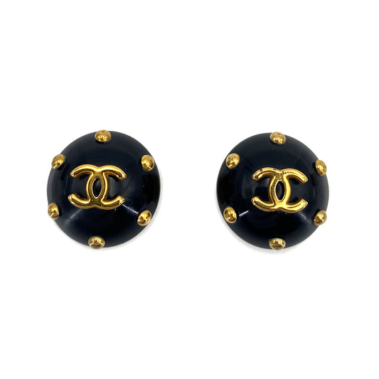 CHANEL VINTAGE EARRINGS ROUND COCOMARK ACCESSORY 96C 90249045