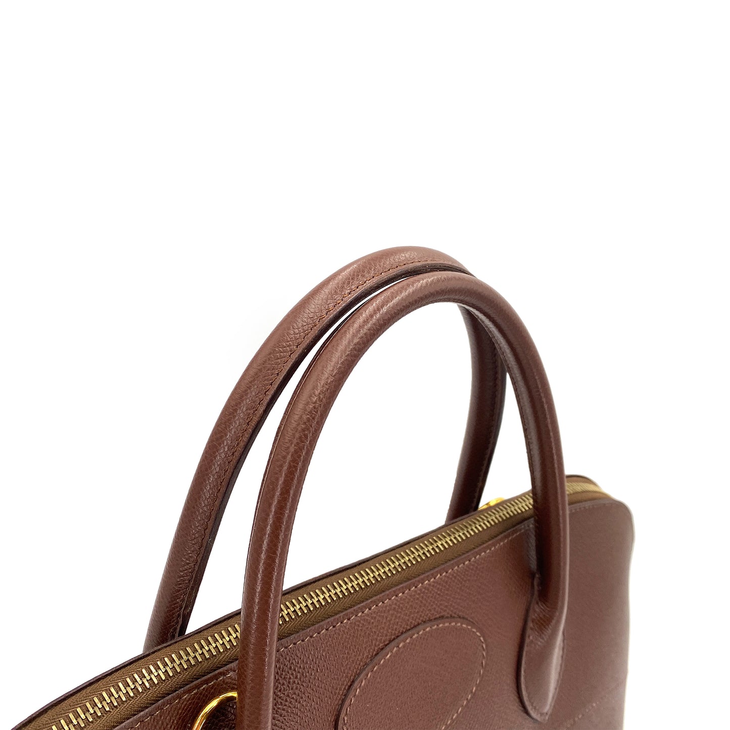 HERMES BOLIDE 35 HAVANE COUCHEVEL HAND SHOULDER BAG □C 90249470