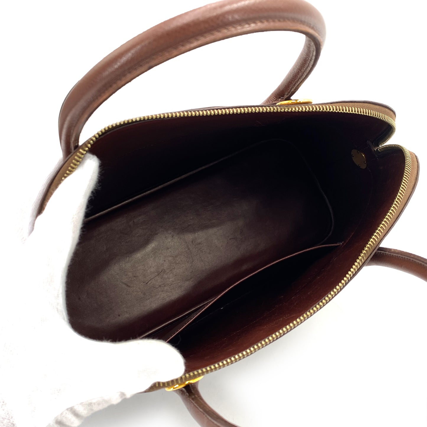 HERMES BOLIDE 35 HAVANE COUCHEVEL HAND SHOULDER BAG □C 90249470