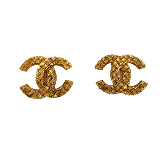 CHANEL VINTAGE EARRINGS COCOMARK GOLD ACCESSORY 90249832