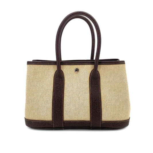 HERMES GARDEN PARTY TTPM MARON TOILE H HAND BAG □I 90250079