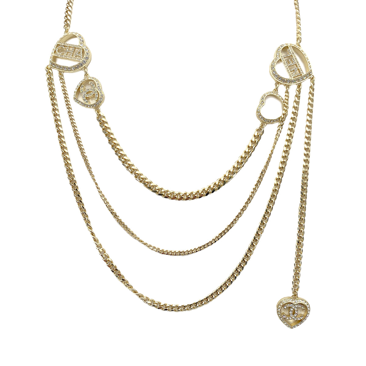 CHANEL NECKLACE COCOMARK HEART RHINESTONE ACCESSORY C23B 90260159