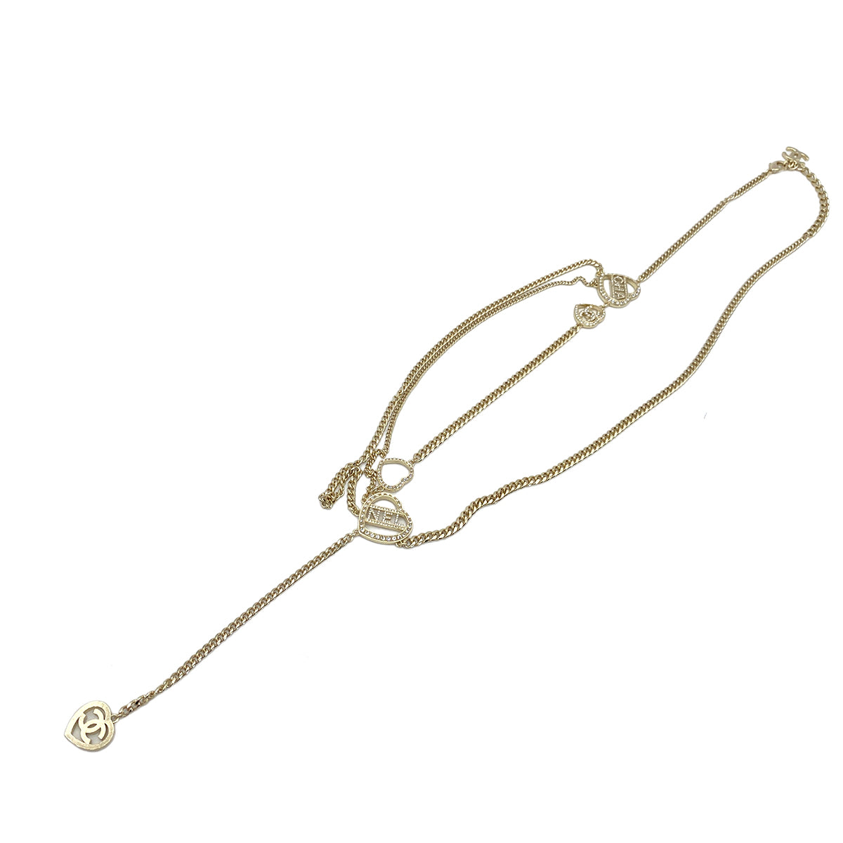 CHANEL NECKLACE COCOMARK HEART RHINESTONE ACCESSORY C23B 90260159