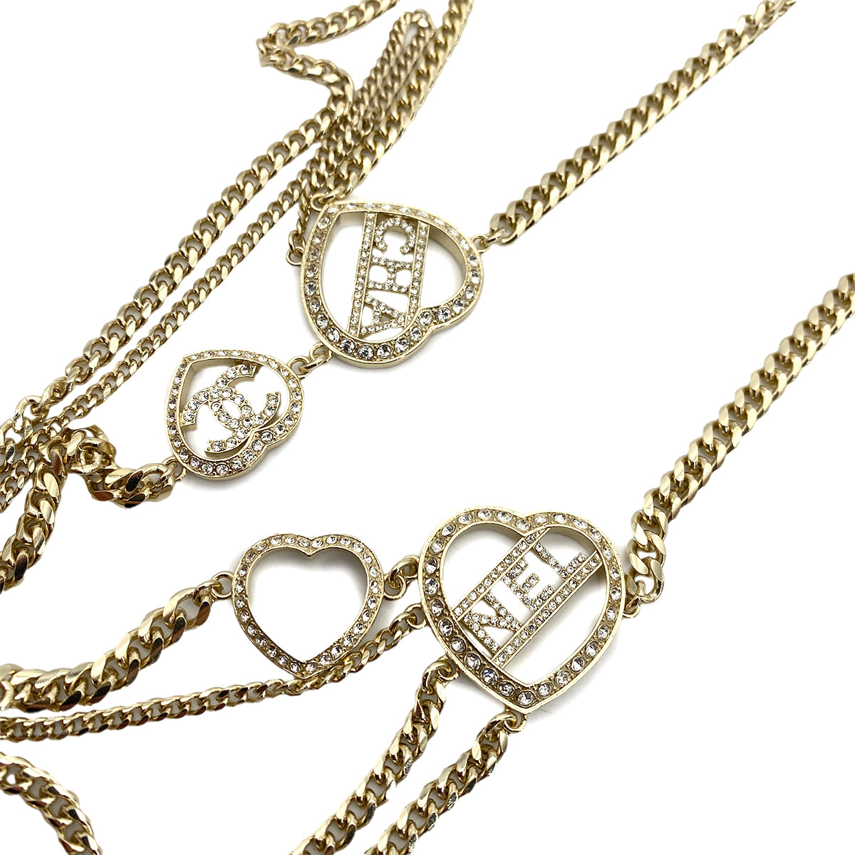CHANEL NECKLACE COCOMARK HEART RHINESTONE ACCESSORY C23B 90260159