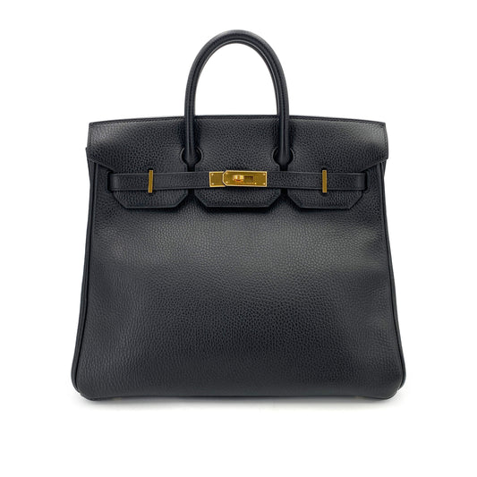 HERMES HAUT A COURROIES 32 BLACK ARDENNES HAND BAG □B 90250275