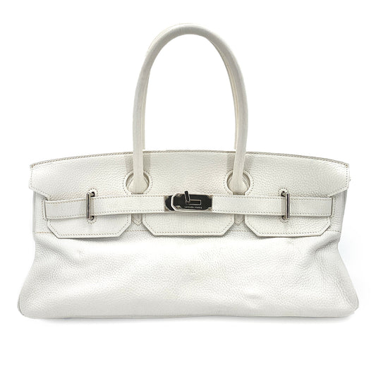 HERMES SHOULDER BIRKIN 42 WHITE TAURILLON CLEMENCE HAND BAG □J SHW 90250282