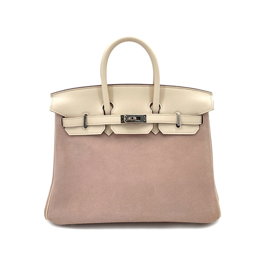 HERMES BIRKIN 25 NATA GLYCINE SWIFT GRIZZLY HAND BAG U 90250283