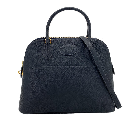 HERMES BOLIDE 31 BLUE INDIGO FJORD HAND SHOULDER BAG □H  90250286